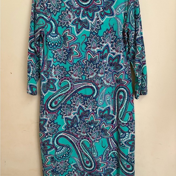 Coolibar Women Oceanside Tunic Dress Size S Paisley 3/4 Sleeve Pull On UPF 50+ - Picture 4 of 4